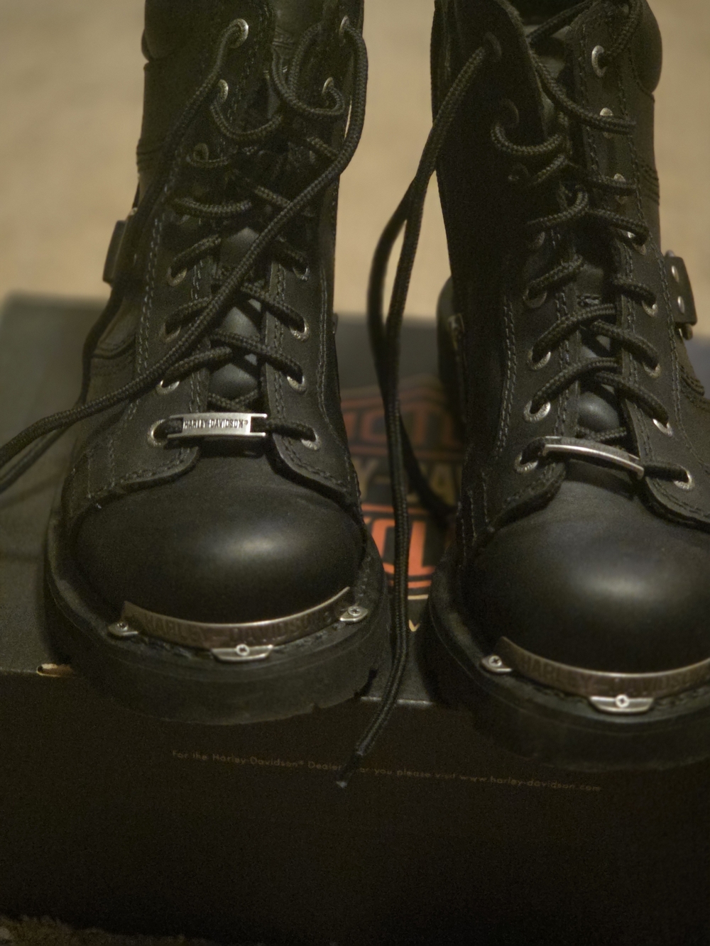 Harley-Davidson Black Leather Women's Motorcycle Boots